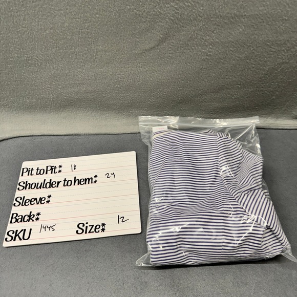 J Crew Blazer Womens 12 Blue White Stripe Coastal Nautical Jacket Cotton Classic - Picture 8 of 9